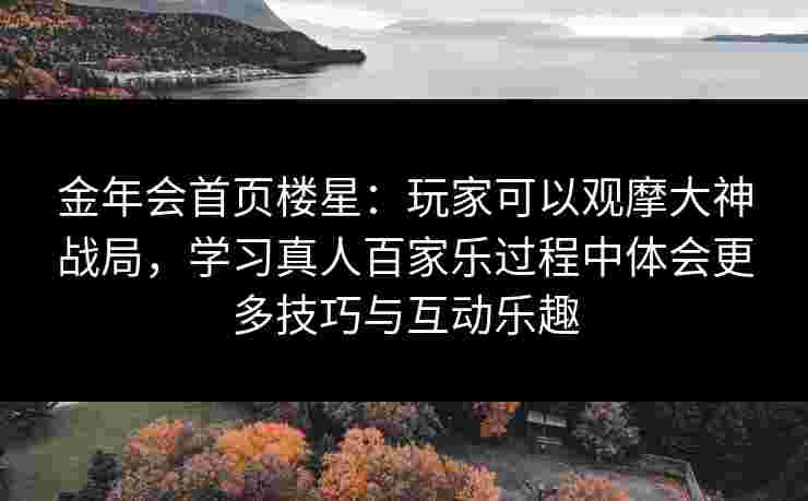 金年会首页楼星：玩家可以观摩大神战局，学习真人百家乐过程中体会更多技巧与互动乐趣